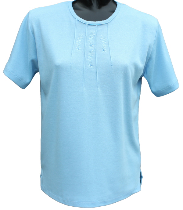 Beaumonde crew neck TShirt in Turquoise. TShirts for older Ladies.